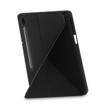 삼성 탭 S7 FE T736/T970 갤럭시 탭 S7 플러스 SM-T970/T975 태블릿용 케이스 자동 깨우기/절전 기능이 있는 멀티 앵글 변환 스탠드 커버, Black