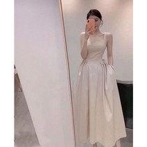 수입 햅번 핀턱 원피스 나시 볼레로 롱 베이지 레이어드 뷔에스트 44 사이즈 발레리나 명품 강민경 패션 플레어 A라인 서예지