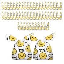 쿠이시 답례품 보자기 포장 복주머니 봉투 50개입, 옐로우 스마일 굿럭