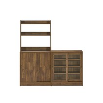 [까사미아] onion 진저 유리 선반 수납장 세트_BR, 브라운