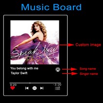 보면대철판 맞춤형 Spotify 음악 아크릴 스탠드 사용자 정의 연인 여성 인쇄 노래 가수 이름 날짜 앨범 커버 플라크 생일 선물, [01] A6 105x148mm, [11] 11