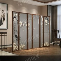 현대식 호텔 병풍 칸막이 고급진 병풍 파티션 인테리어 소품 거실 현대식 병풍, 적갈색 A-039