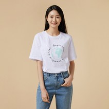 [JAJU/자주] 여 BETTER 코튼 슬럽 레터링 반팔 티셔츠_화이트
