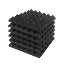 방음부스 방음 블럭 24pcs 33x33x5cm 폼 스튜디오 폼 음향 벽 패널 폼 벽, 검은색, 12개