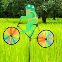 파티궁 정원용바람개비, 4개, 자전거타는개구리