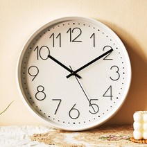 HC 마일드 3D 숫자 무소음 벽걸이 시계 28cm, 화이트 블랙