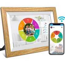 Moonka 디지털 포토 프레임 10.1인치 WiFi 모션 센서 1280 x 800 내장 16GB 스토리지 터치 패널 사진 및 비디오 음악 자동재생 슬라이드 쇼