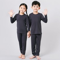 아동용 기모 차콜 9부 실내복 상하벌