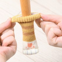 MOASO 고양이발 체어슈즈 4p 의자다리 긁힘 소음방지 커버 양말 발싸개 층간소음, 황색줄무늬