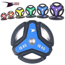 포스스포츠 3구핸들 우레탄 중량원판(50mm) 107.5kg세트(20kg2개 15kg2개 10kg2개 5kg2개 2.5kg2개 1.25kg2개)