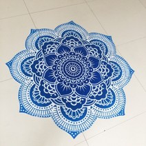 보헤미안 담요 토템 모포 캠핑 이불 얇은 여름 러그 테이블보 차박 라운드 히피 만다라 공작 꽃 인도 태피스트리 벽 비치 타월 폴리에스터 요가 목도리 매트