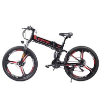 전기자전거 전기 자전거 350W/500W/1000w 48V 접이식 리튬 배터리 보조 산악 오프로드 가변 속도 26 인치 전자, [01] 350w, [02] 12.8AH, [02] 10AH