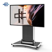 마운트피아 MPS-1W 이동식TV거치대 이동형TV스탠드 86인치 98인치, 실버, 추가안함, 카메라선반