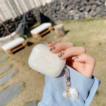 이어폰케이스 에어팟 1 2 3 프로 헤드폰 이어폰 케이스 3D 진주 펜던트 물방울 무지개 레오파드 프린트 하드 헤드셋 커버 선물용, [06] For Airpods Pro