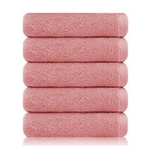 수건하다 고급 호텔 수건 40수 200g 코마사 5매 10매, 코랄핑크, 5장