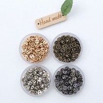 짱패브릭 인형옷부자재)(15개) 4mm 미니금속단추, 엔틱