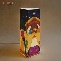홀리크리스마스 - DIY 비취우드 LED 기도램프(아기예수) 교회학교 2부 성탄절 선물, DIY체험형+박스추가(포장셀프)+USB어댑터