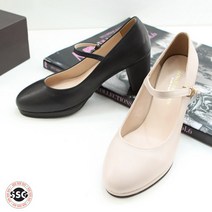 [당일출고/키높이] 발볼 편한 착화감좋은 여자 메리제인 가보시 수제화 펌프스 민자 정장 통굽 7cm