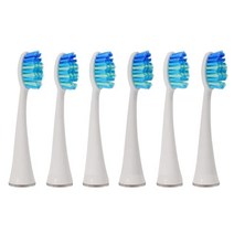 Voom Sonic Pro 7 시리즈 교체용 브러시 헤드 고급 브리슬 기술 소프트 듀퐁 나일론 빗살 구강 관리 - 화이트 - 6개(1팩)
