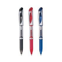 Pentel ENER GEL 펜텔 에너겔 메탈 포인트 DX 고무그립 볼펜 BL57 [12개입], 0.7mm 레드 12개입 (BL57-B)