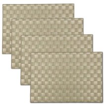 웨빙 브레이드 우븐 폴리프로필렌 플라스틱 플레이스 매트 (구리) 4개 세트