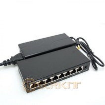 DSLRKIT 48V 72W 8 포트 6 PoE 스위치 인젝터 Power Over Ethernet 45 +/78-, UK Plug