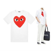 꼼데가르송 CDG 더블하트 와펜 남성 반팔티 AZ-T026-051-2