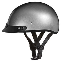 Daytona Helmets 하프 스컬 캡 오토바이 헬멧 DOT 승인 하이 그로스 핑크 M USA 미국, Silver Metallic