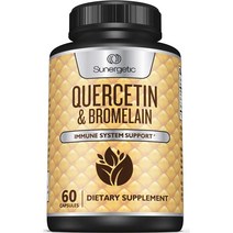 프리미엄 케르세틴 및 브로멜린 Premium Quercetin Bromelain 1000mg 면역 체계 알러지 도움 60정