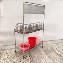 마트 시식대 이동식 행사 매대 시음대 스텐 선반 카트, 상세이페이지 참고, 3단 86x66cm 간격29x29cm