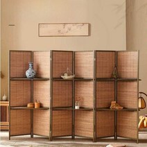 간살 원목파티션 우드 가림막 공간분리 주방 라탄