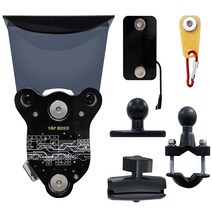 탑라이더 배달대행 오토바이 핸드폰 자석 충전 거치대 방수케이스 용품, 선택4. 본체+U볼트마운트세트+충전패드+자석걸이