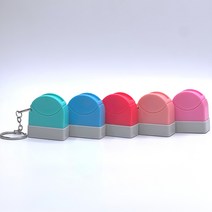 [스탬프스토리] 휴대용스탬프+네임스탬프+만년스탬프 주문제작 스탬프, 파랑케이스-핑크잉크