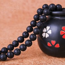 연화 천연 화산석 원석재료 4mm 1줄 약 40cm, 단품