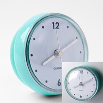 흡착식 방수 벽시계 민트 화이트 욕실시계 욕실방수시계 화장실방수시계