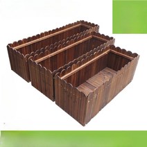 대형 방부목화분 플랜트박스 직사각 옥상 텃밭 화분, 목재, 길이  너비 및 높이 42x24x18 cm