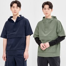 랜더스 스판 아노락 등산 바람막이 후드 자켓 AN150 반팔 윈드브레이커