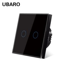 iot스위치 UBARO Eu AC100-240V 강화 된 블랙 화이트 크리스탈 유리 터치 스위치 패널 벽 빛 센서 버튼 1/2/3 갱 10A 인터럽터 스마트, 18 ZS-BB02Y