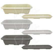 메가박스 660 화분 세트 긴화분 받침대 원예 베란다 재배 식물 상추 과일 방울 토마토, 660 화분+받침 실버 세트