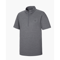 코오롱스포츠 여름등산복 남성 기본형 반팔 ZIP-T 다크멜란