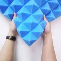 어쿠스틱 폼 보드 방음 흡음 코튼 드럼 룸 녹음 스튜디오 피아노 ktv 타일 웨지 방음 벽 패널 방음제 벽지 흡음보드 가설방음벽 차음재 방음재 흡음제 방음벽, 파란색 30x30x5cm, 02 파란