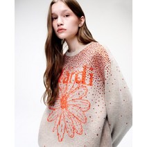 MARDI MERCREDI CASHMERE BLENDED PULLOVER FLOWERMARDI STONE EMBELLISHED_LINEN ORANGE