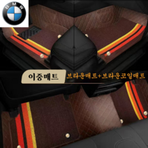 럭키카 BMW 자동차매트 카매트 바닥매트 이중매트 코일매트 방수매트 6D매트 3시리즈 5시리즈 7시리즈 X3 X5, 브라운, BMW X1