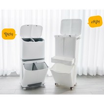 가정용 재활용 쓰레기 분리수거함 2단 3단 대용량 아파트 빌라 사무실 1인가구 자취생, 발판형 2단