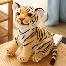 Cute Lifelike Tiger Fluffy Stuffed Animals White Plush Toy 23-33Cm Small Size Real-Life Wild Kids Gi, 02 Yellow_02 27cm