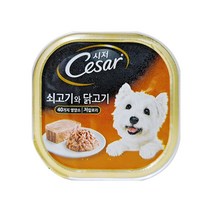시저 반려견 주식캔, 소+닭, 100g, 15개