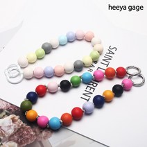 히야가게 우드 비즈 5개 모음 원형 볼 비즈공예 핸드폰 손목 스트랩 왕 나무 원목구슬 만들기 재료, 1 칼라 우드 원형 볼 비즈 15mm, 연핑크(5개)