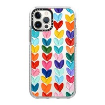 CASETiFY 울트라 임팩트 케이스 아이폰 12 / 프로용 테디 어스 클리어 프로스트, Polka Daub Hearts