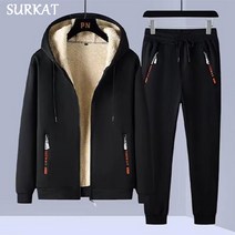 Surkat 기모 보온 남성 트레이닝복 세트 겨울 상하 세트