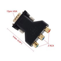 VGA케이블 모니터연결케이블 디스플레이포트 VGA-RCA 어댑터 커넥터 변환기 Male VGA-3RCA RGB 비디오 Female-HD 15 핀 VGA 멋진 컴포넌트 잭 플매트, [01] AL-615488820405, 01 AL-615488820405